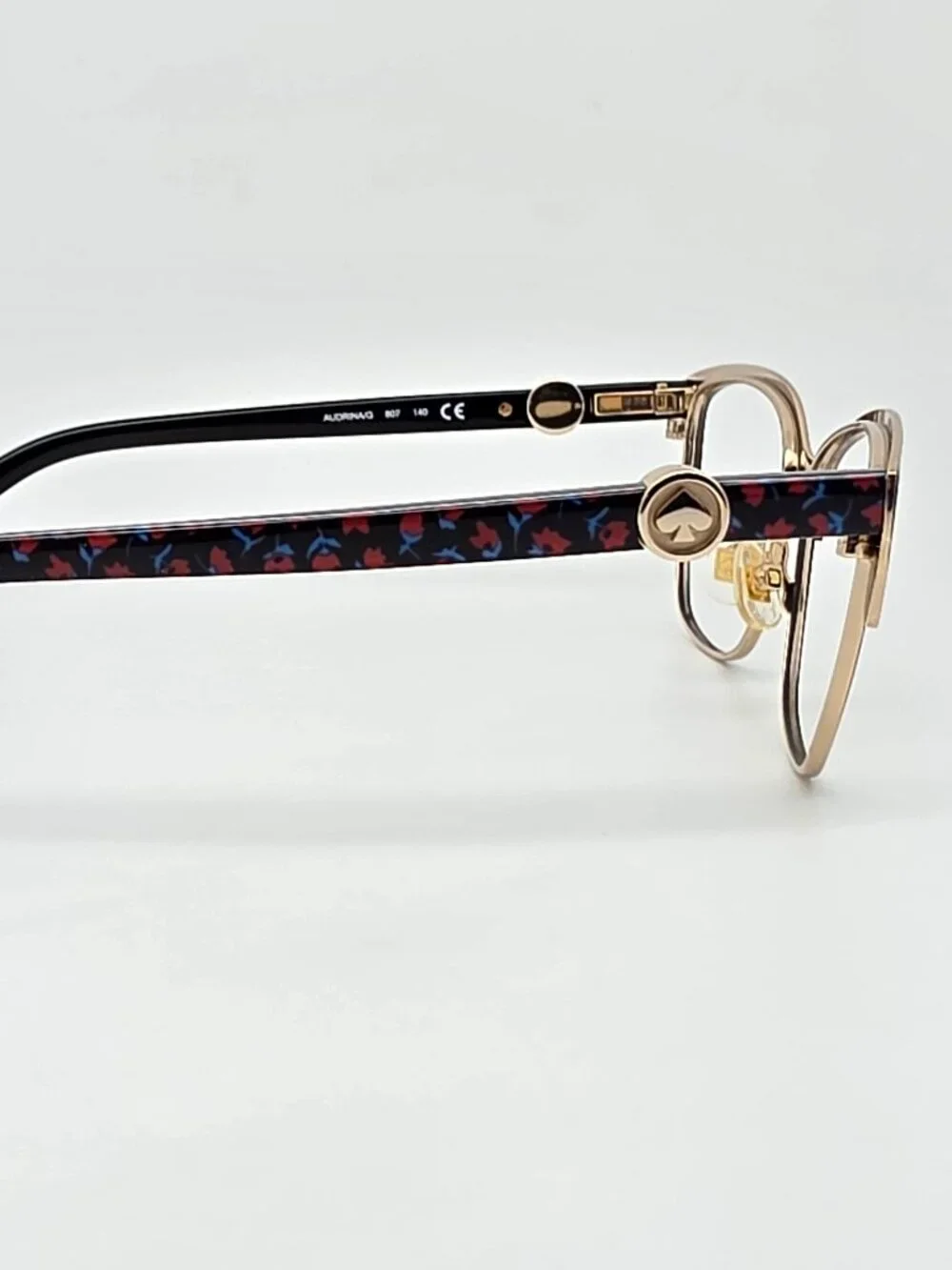 Kate Spade New York Audrina/G 807 Shiny Black Gold Cat Eye Eyeglasses Frame 53mm